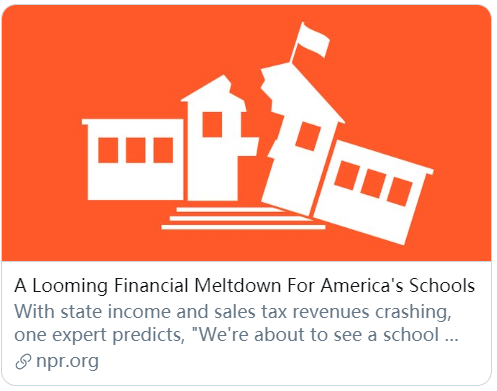 美國學(xué)校面臨財(cái)政危機(jī)。/NPR報(bào)道截圖